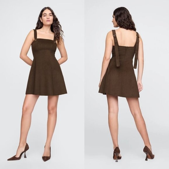 GAP x CULT GAIA Brown Wool Blend Mini Dress - Picture 1 of 8